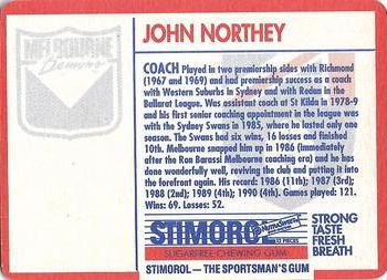 1991 Scanlens Stimorol #44 John Northey Back